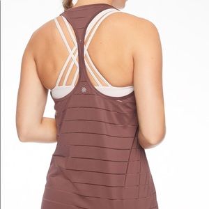 NWT Athleta Stripe Mesh High Neck Chi Tank